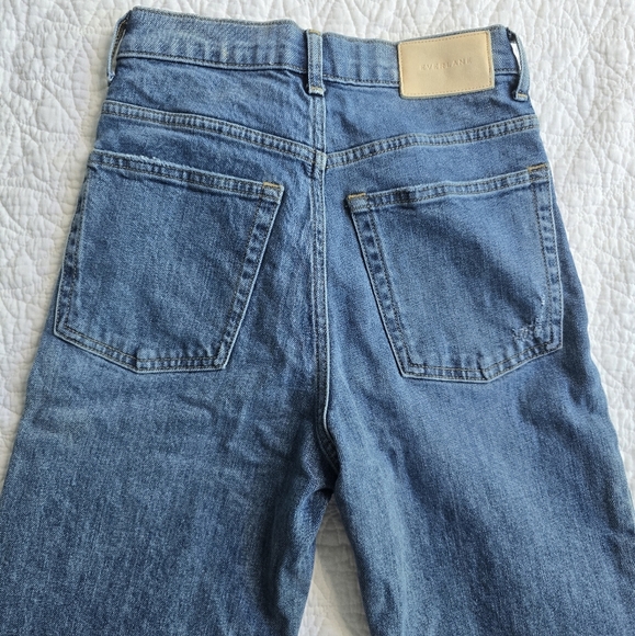 Everlane The Way High Jean Organic Cotton Straight Leg Raw Hem - Distressed 24R - Picture 10 of 16